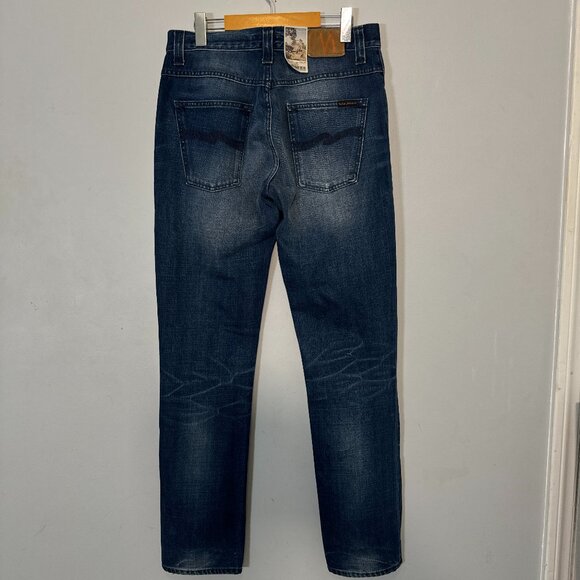 NWT NUDIE Jeans Co Blue Denim Organic Cotton Straight Slim W32 L34 - Picture 2 of 7
